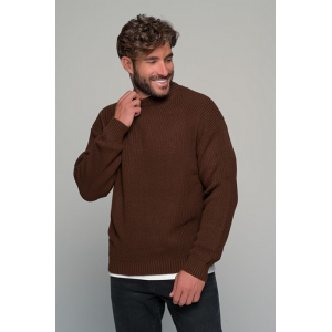 Life Style Butiken Ανδρικό Πουλόβερ Με Στρογγυλή Λαιμόκοψη LS11469 Καφέ